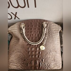 BRAHMIN, rare color Amaretto Melbourne Leather Large Duxbury satchel